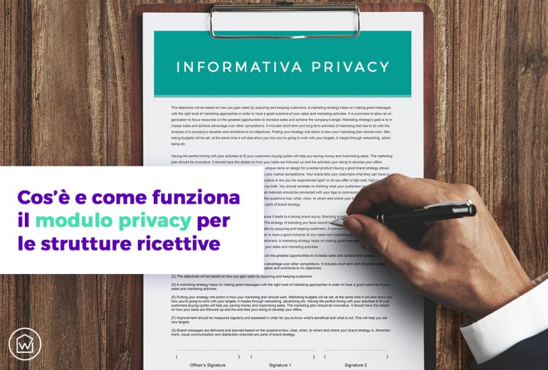 Cosa è e come funziona il modulo privacy per le strutture ricettive Wiisy